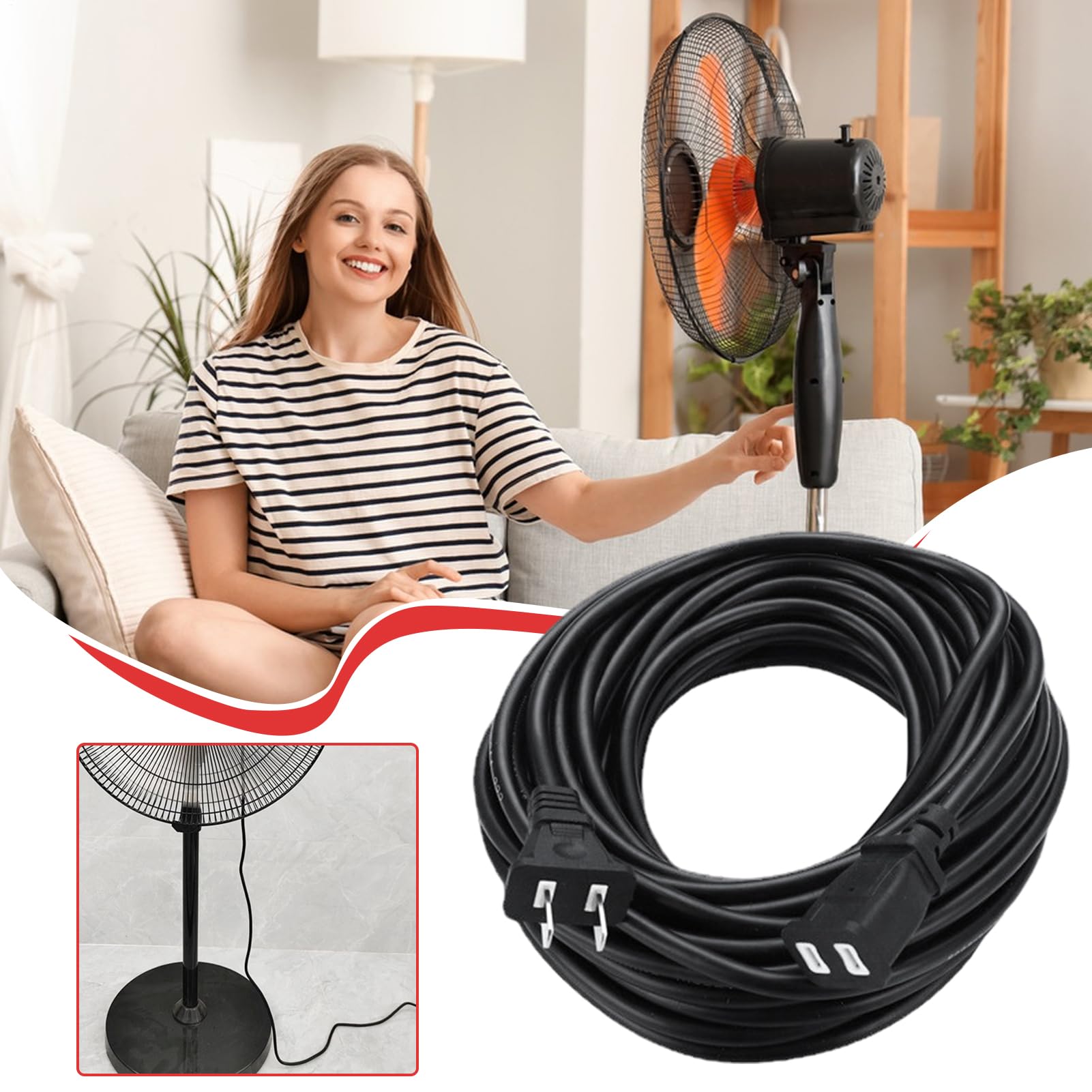 Rallonge Extérieure Étanche Câble Long Flexible pour Appareil D'extérieur | 2 Broches Pour Jardin, Terrasse, Éclairage Extérieur, Guirlandes Lumineuses, Décorations De Fêtes, Sapin De