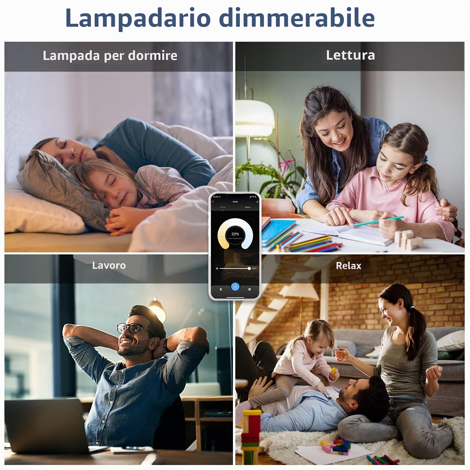 JDONG Smart 54W LED Plafoniera Dimmerabile Wifi Compatibile con Alexa e Google Home 3000-6500K Lampada piatta rotonda per Camera da letto Soggiorno Cucina Corridoio Balcone Seminterrato Ø50CM