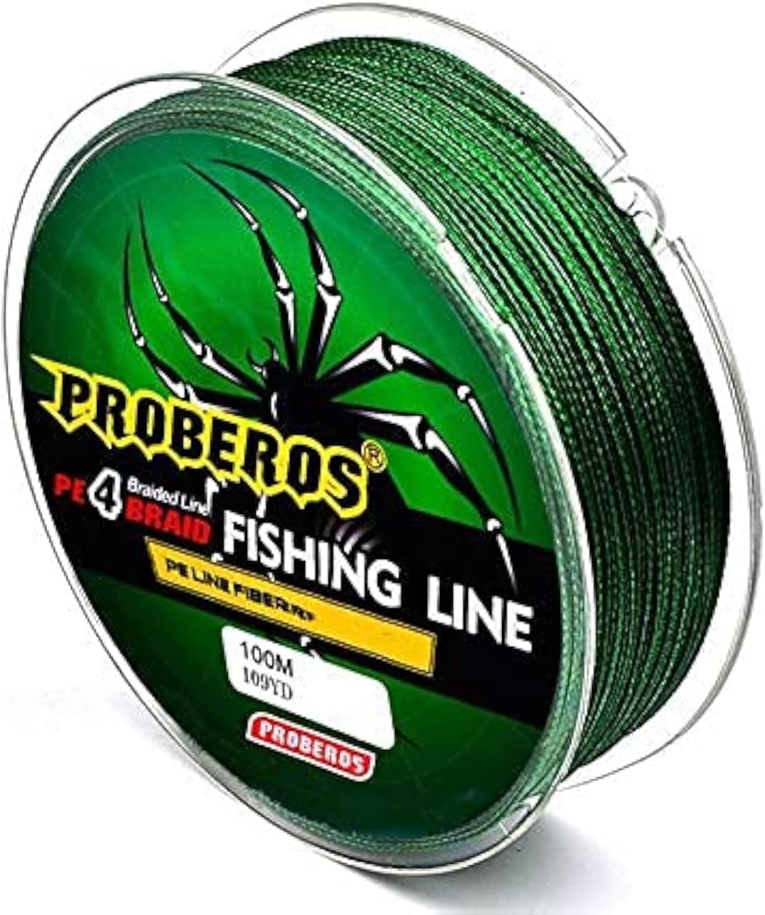 Proberos® Strong Durable 0.45mm 70LB 100M PE 4 Strands Monofilament Braided Fishing Line Angling Accessory (Green, Max Tension 31.7KG) (Green)