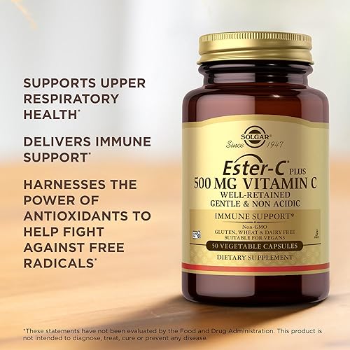 Miniatura 5 de Solgar Ester-C Plus 500 mg de vitamina C (complejo de ascorbato)  50 cápsulas vegetales  Suave y no ácido  Antioxidante y apoyo inmunológico  Sin