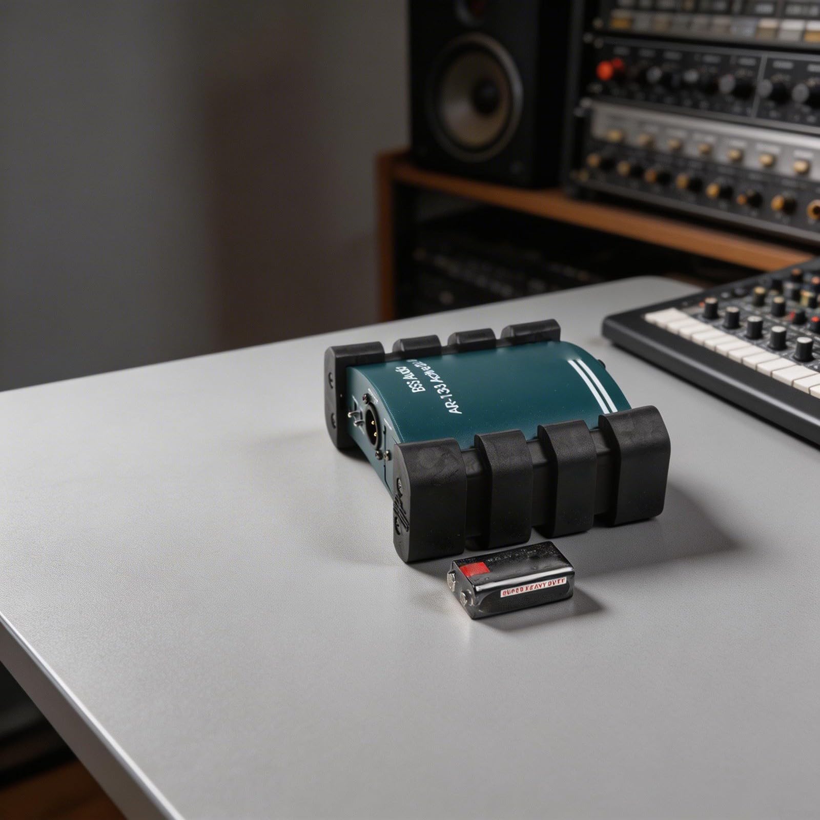 Convertitore di impedenza attivo DI-Box compatto in metallo con alimentazione phantom per apparecchiature audio Studio Recording Blu