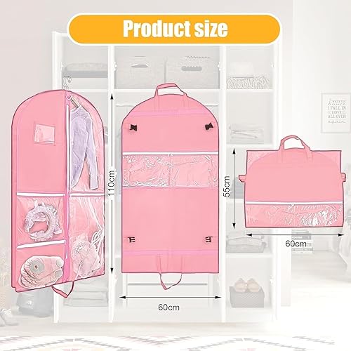 Vista 137 de Bolsa de ropa colgante impermeable, bolsas de ropa de 40 pulgadas para colgar ropa, bolsas de ropa para almacenamiento de viajes, bolsa de ropa