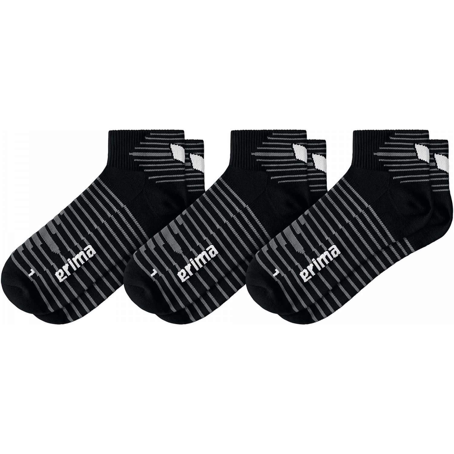 Erima Men 3-Pack Short Socks Sports Socks - Black, 43-46
