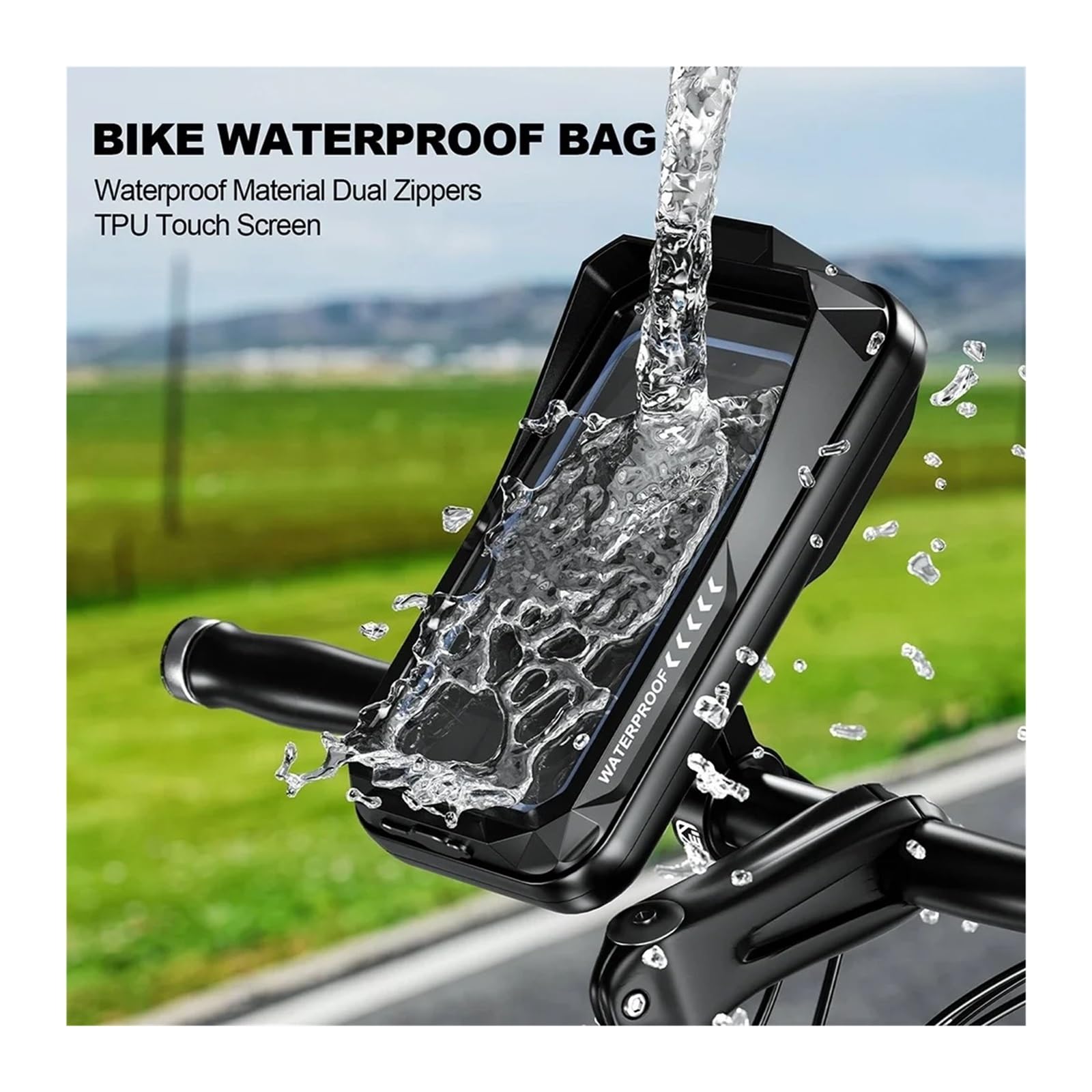 Motociclo Supporto GPS Supporto Telefono Moto Impermeabile Universale Anti-vibrazione Con Visiera Parasole Touchscreen Smartphone Da 4,7" A 7,0". Porta Cellulare Motociclo(Rearview mirror)