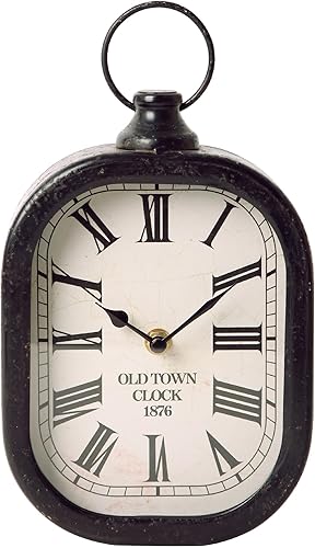 Miniatura 1 de NIKKY HOME Reloj de pared pequeño retro negro, silencioso, funciona con pilas, rectangular, de metal, analógico, para baño, cocina, sala de estar,