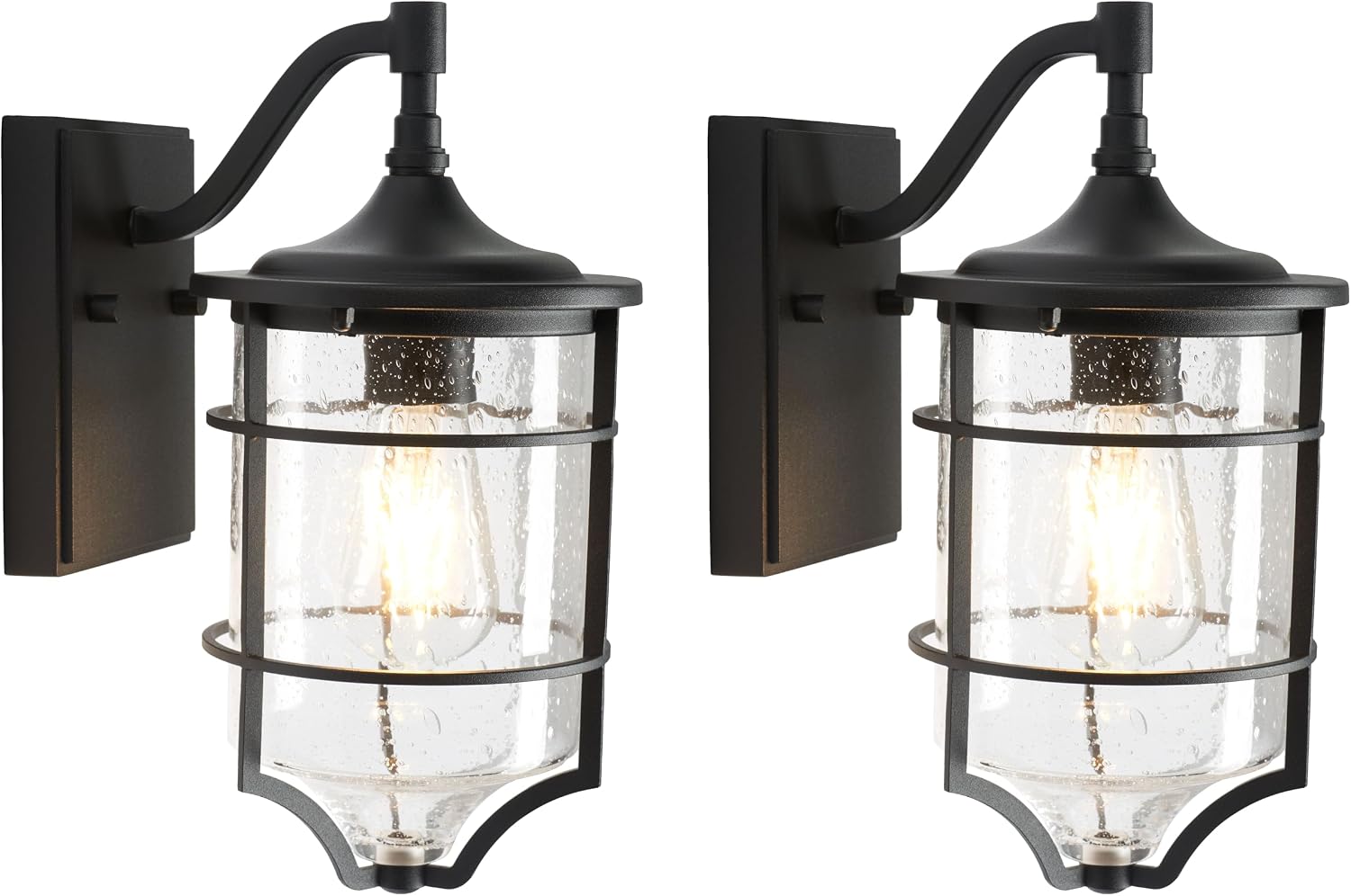 SAFAVIEH Lighting Collection Rueda Bronze Outdoor Wall Sconce Set of 2 Light Fixture (LED Bulbs Included)