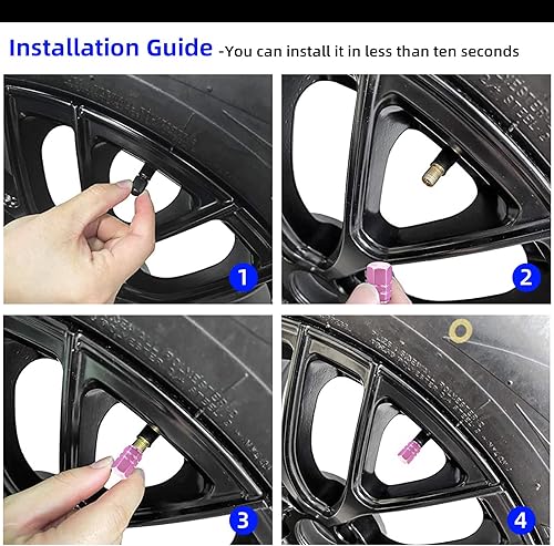 Miniatura 5 de 8 tapas para válvulas de neumáticos de automóvil, cubiertas de aleación de aluminio con anillo de goma, resistentes a la corrosión, herméticas a