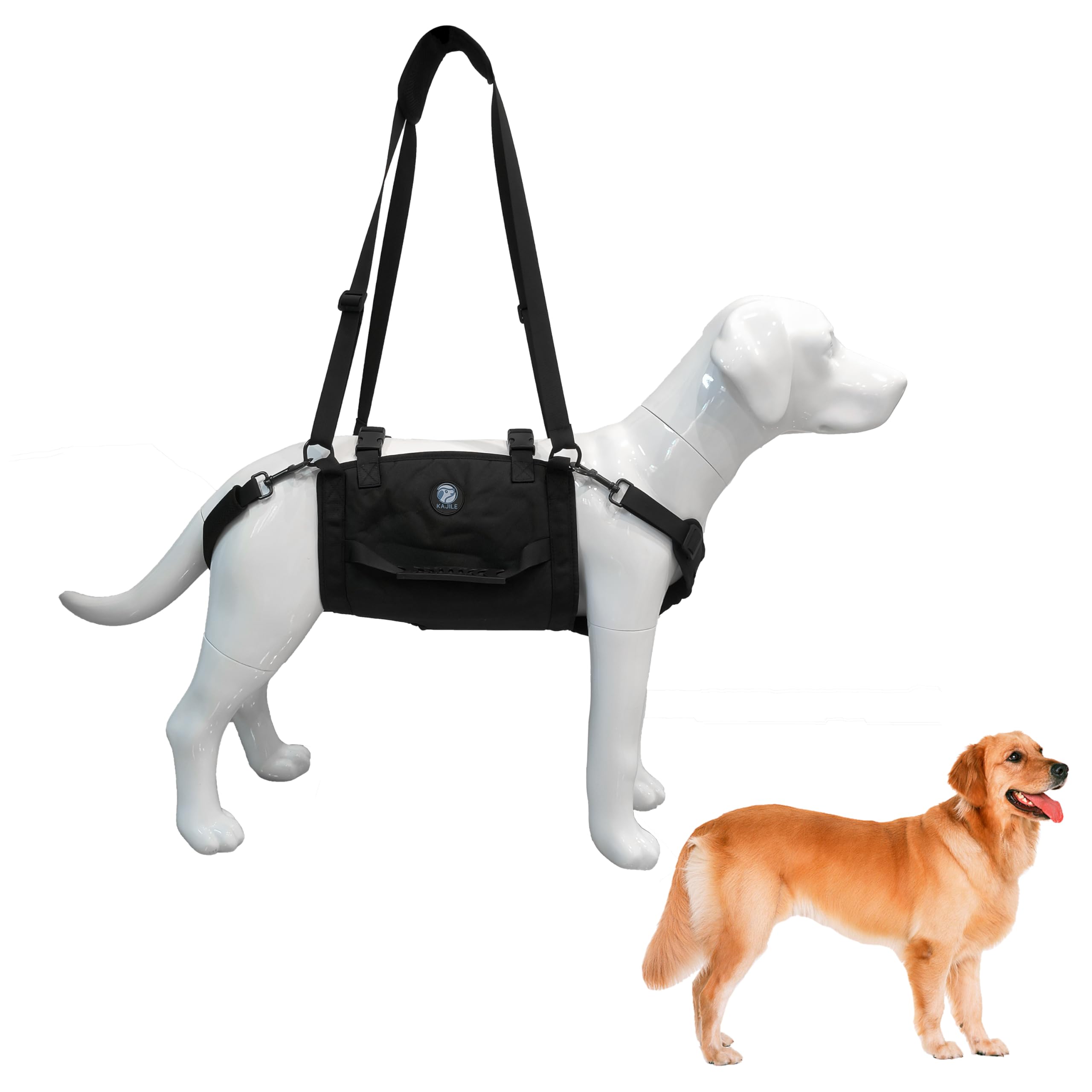 Imbracatura Supporto Totale Per Cani Grandi,Aiuto Artrite,Nero,XL | Per cani grandi,zampe ferite,disabilità,cani anziani con artrite,aiuto per passeggiate,resistente e traspirante