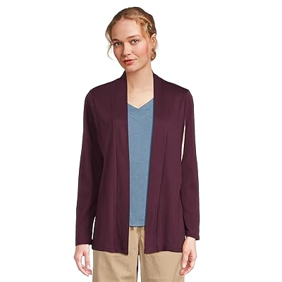 L.L.Bean Pima Cotton Open Cardigan With Pockets Women