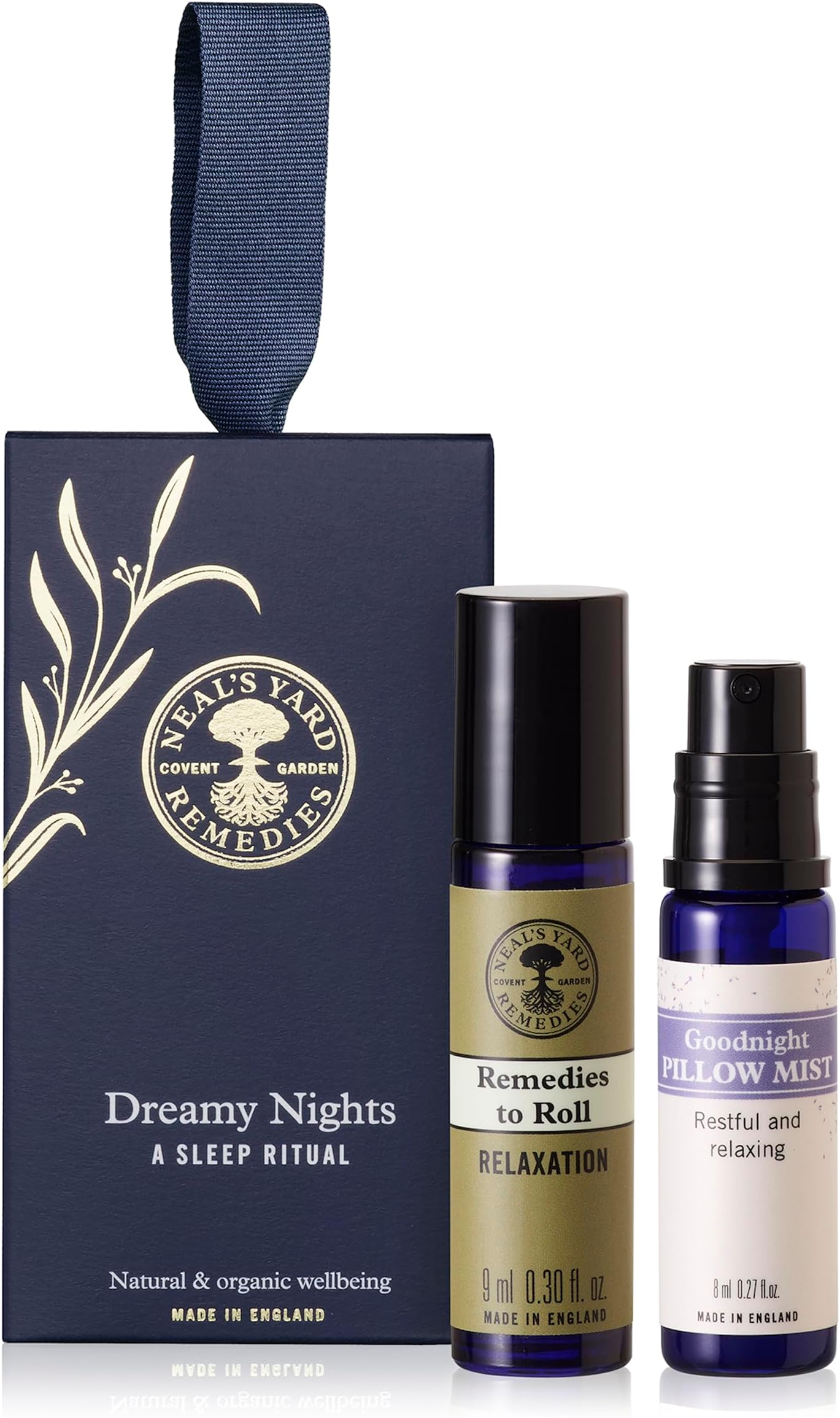 Neal's Yard Remedies Dreamy Nights A Sleep Ritual, Gift Set With Pillow Spray & Essential Oil Roll On Infused With Lavendar, Vegan & Cruelty-Free