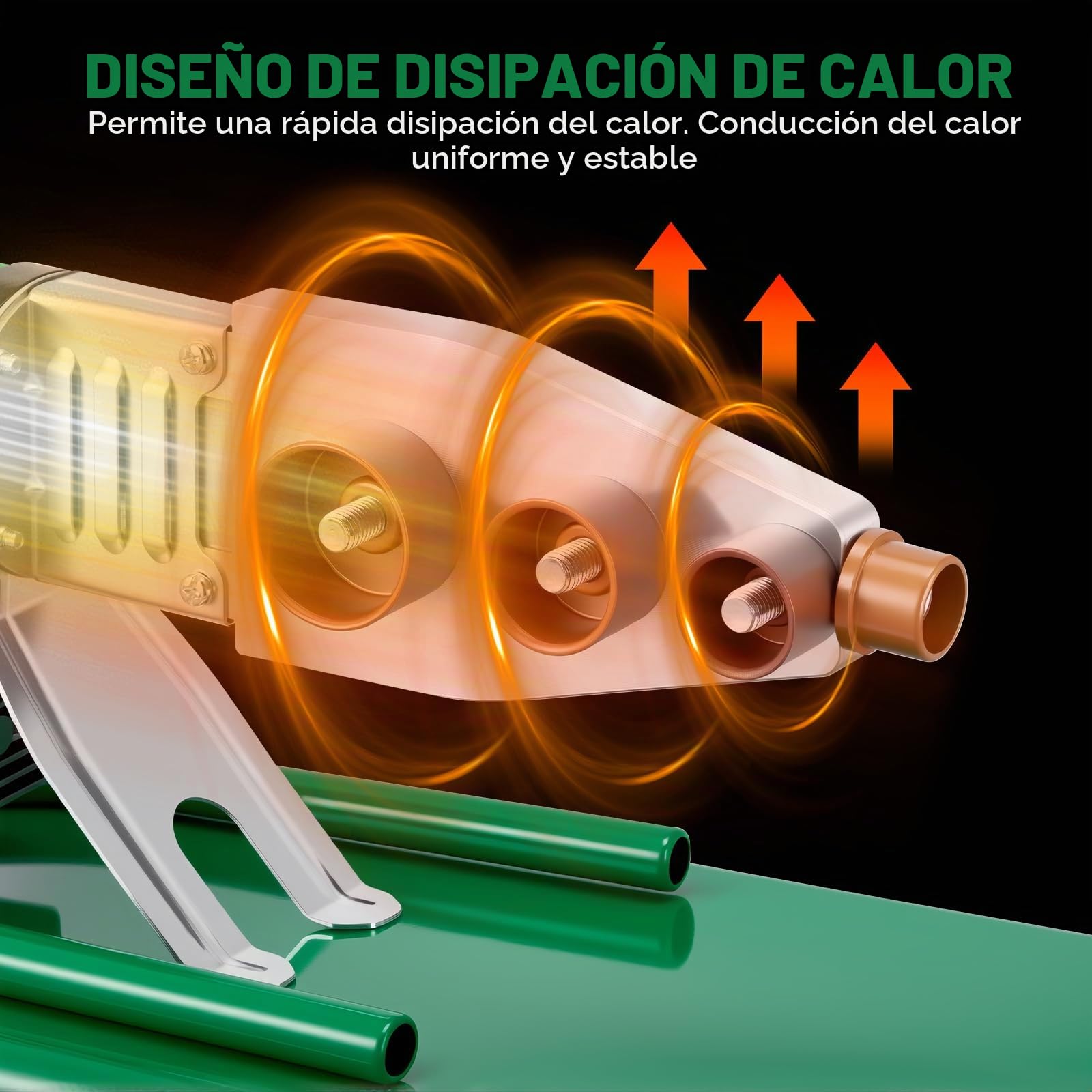 Máquina Soldadura Por Fusión Socket, Máquina Soldadura Para Tubos Ppr 2000W Para Tubos Plástico ø20–63Mm Con Pantalla Digital Soldadora Para Tubos Ppr/Pb/Pe/Pert 150 °C–400°C