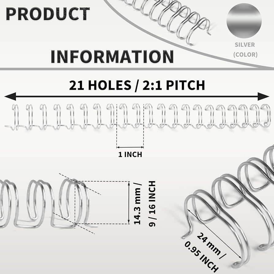 Amazon.com : RAYSON Double Loop Binding Wire Spines, 9/16