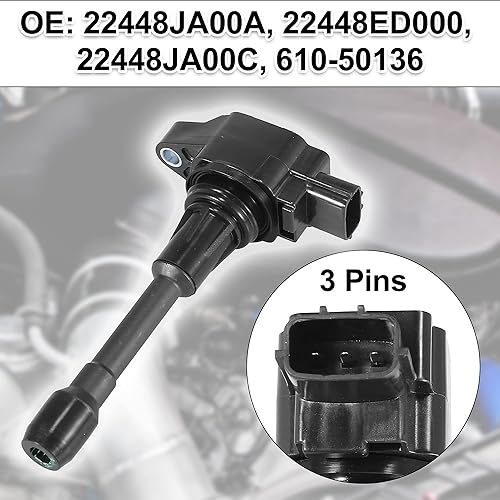 Miniatura 3 de X AUTOHAUX Bobina de encendido del coche 4pcs reemplazo de la bobina de encendido del motor 22448JA00A 22448-1KT0A para Nissan Altima Rogue para