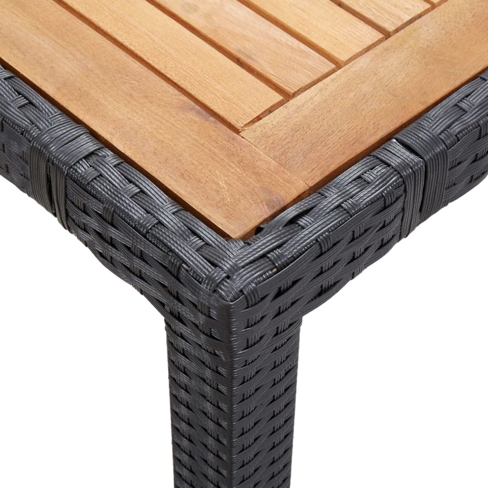 Homgoday Set de Comedor de jardín 5 pzas y Cojines ratán sintético Negro Conjunto de Comedor de Exterior Conjunto de Muebles de Jardín terraza Exterior Sillas y Mesa con Cojines incluidos