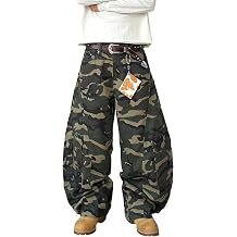 Camo Pants Men Baggy Cargo Pants Casual Vintage Hip Hop Jeans Wide Leg Loose Skater Denim Trousers