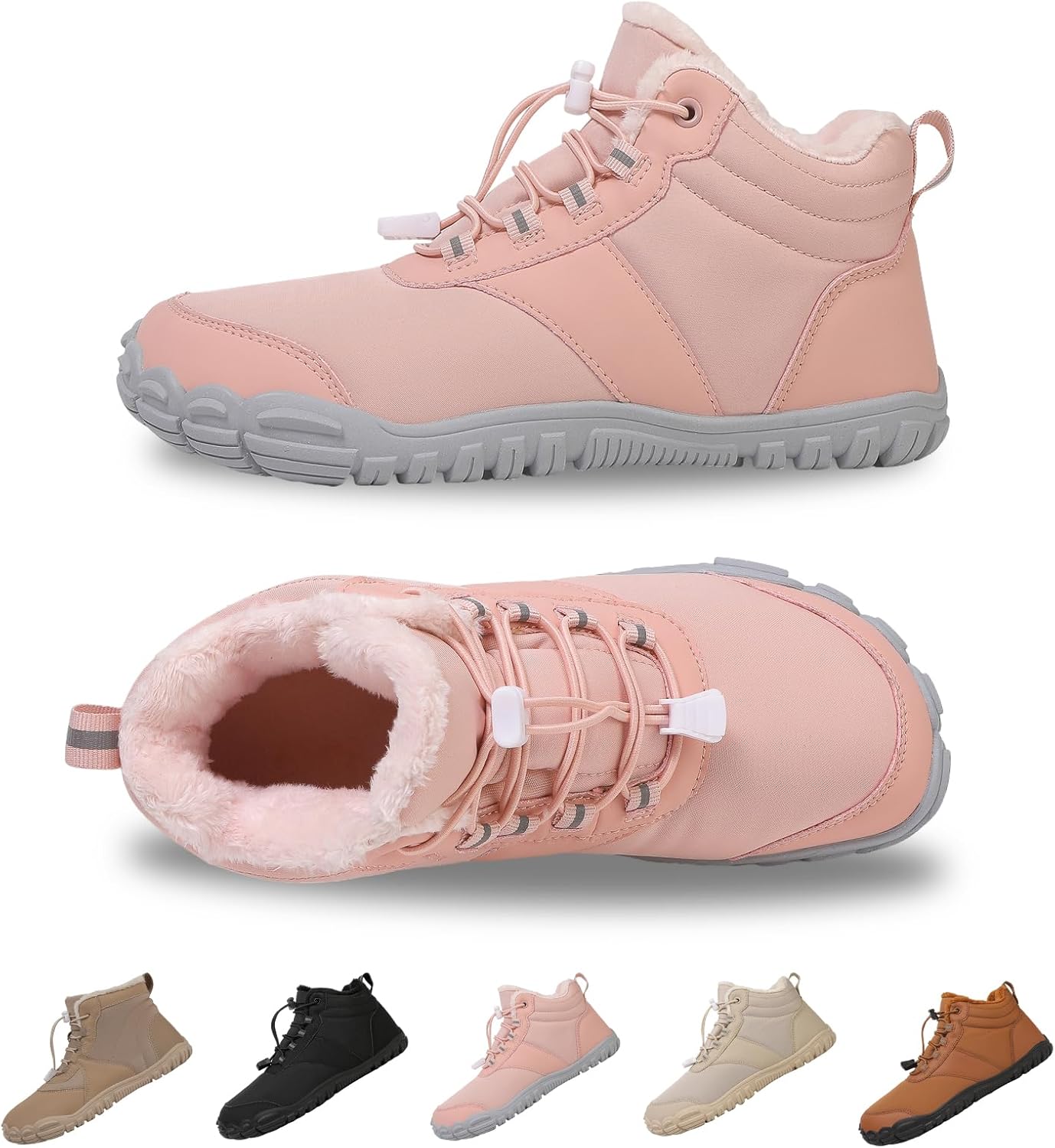 SIOSNETA Winter Hike Barefoot Boots,Warm Zero Drop Snow Boot Slip On Barefoot Footwear - Minimalist Warm zero Drop, Non-Slip Snow Boots, Wide Fit Barefoot Boots for Women & Men