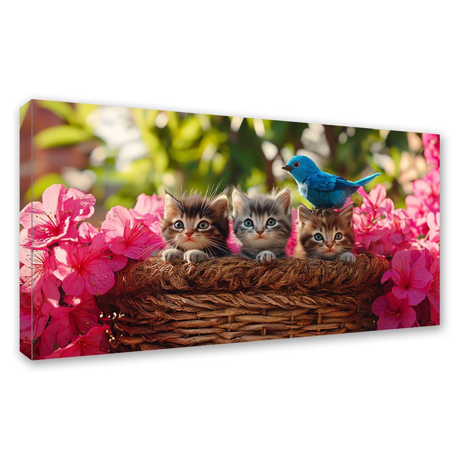 Diamond Painting Adultos Gato Pintura Diamante, Flor Diamond Painting 5D Completo, DIY Cuadrado Cristal Bordado Punto de Cruz Cuadros de Diamantes para Decoracion Hogar, Regalo Mujer 180x90cm 0J-880