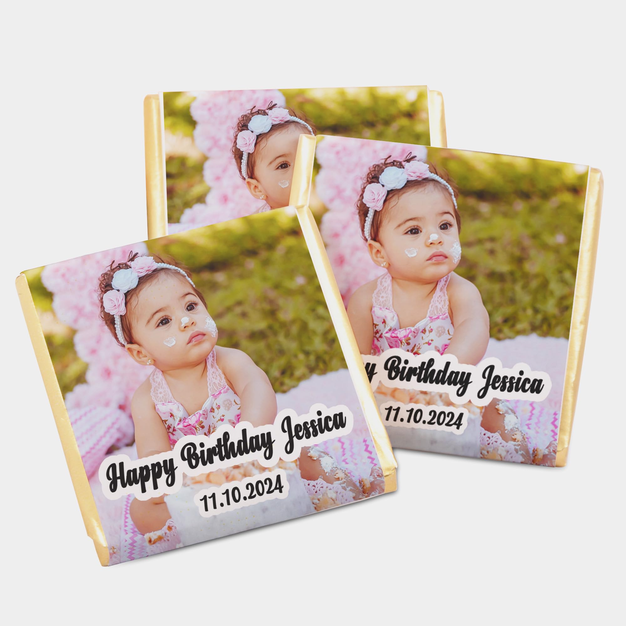 Personalisierte Baby-Foto-Schokolade, personalisierte Schokolade, personalisierbares Geburtstagsgeschenk mit Ihrem, Taufe, erstes Geburtstagsgeschenk