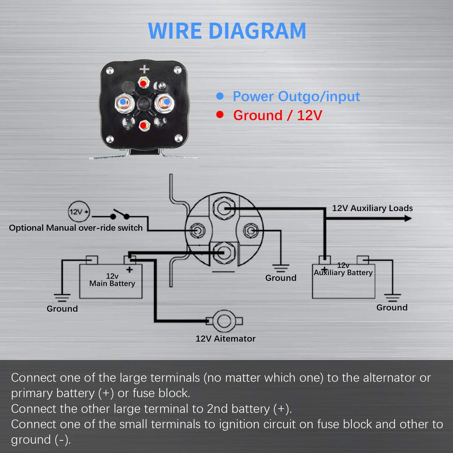 MaySpare 200 Amp Mobile Audio Continuous Relay and Battery Isolator