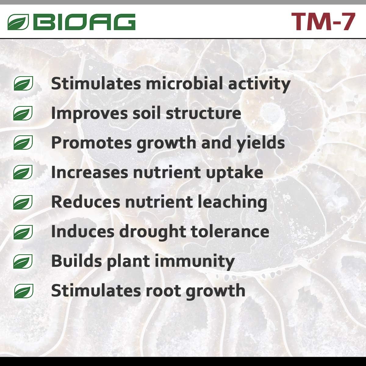 BioAg TM7 Organic Humic Acid Soil Conditioner Plus Essential Micronutrients, Dry Amendment for All Plants, Lawns, S B Co Cu Fe Mn Mo Zn (1 kg) (BA74022)