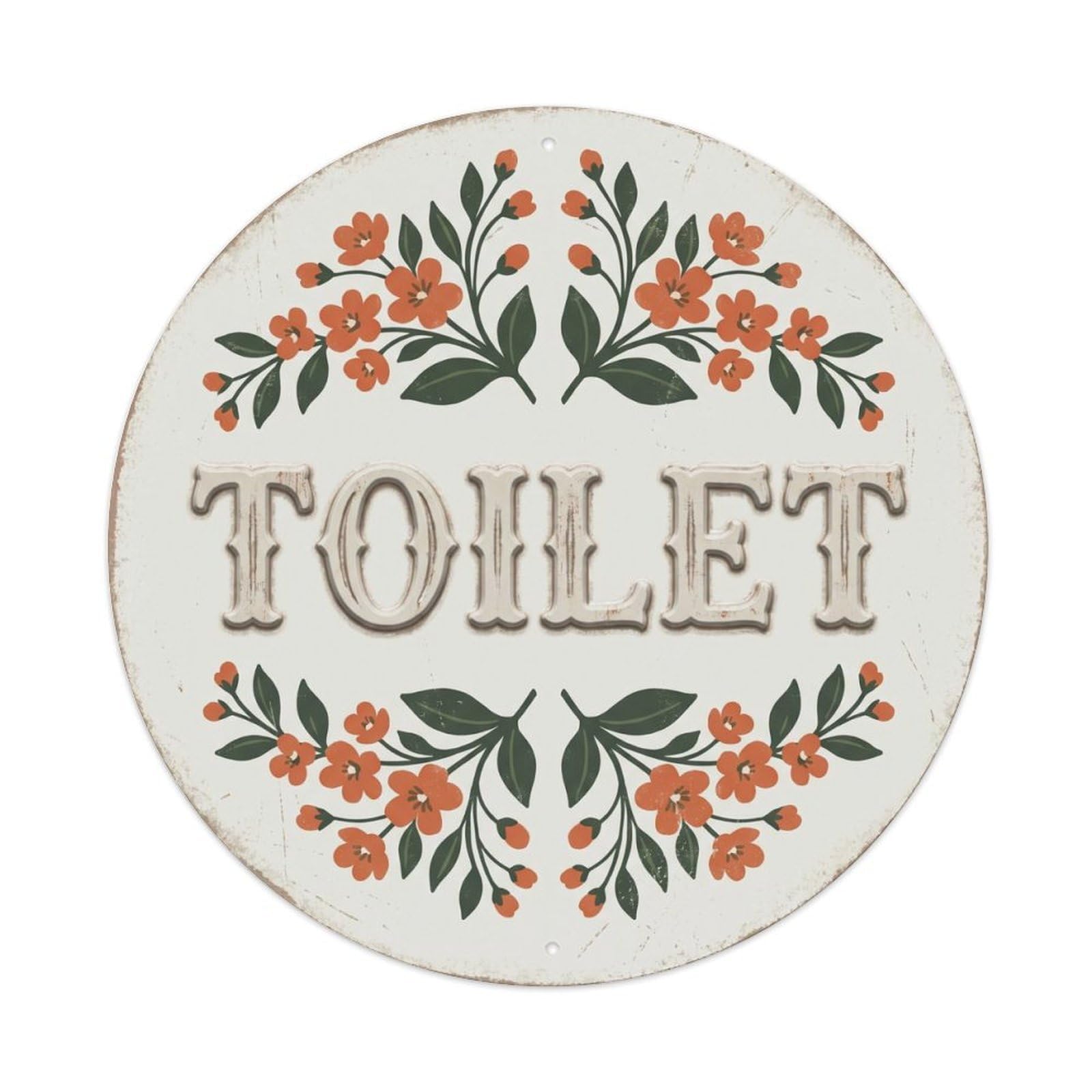 Okahys 8X8inch(20X20cm) Toilet(Wc) Signage Apricot Blossom Vintage Metal Tin Sign