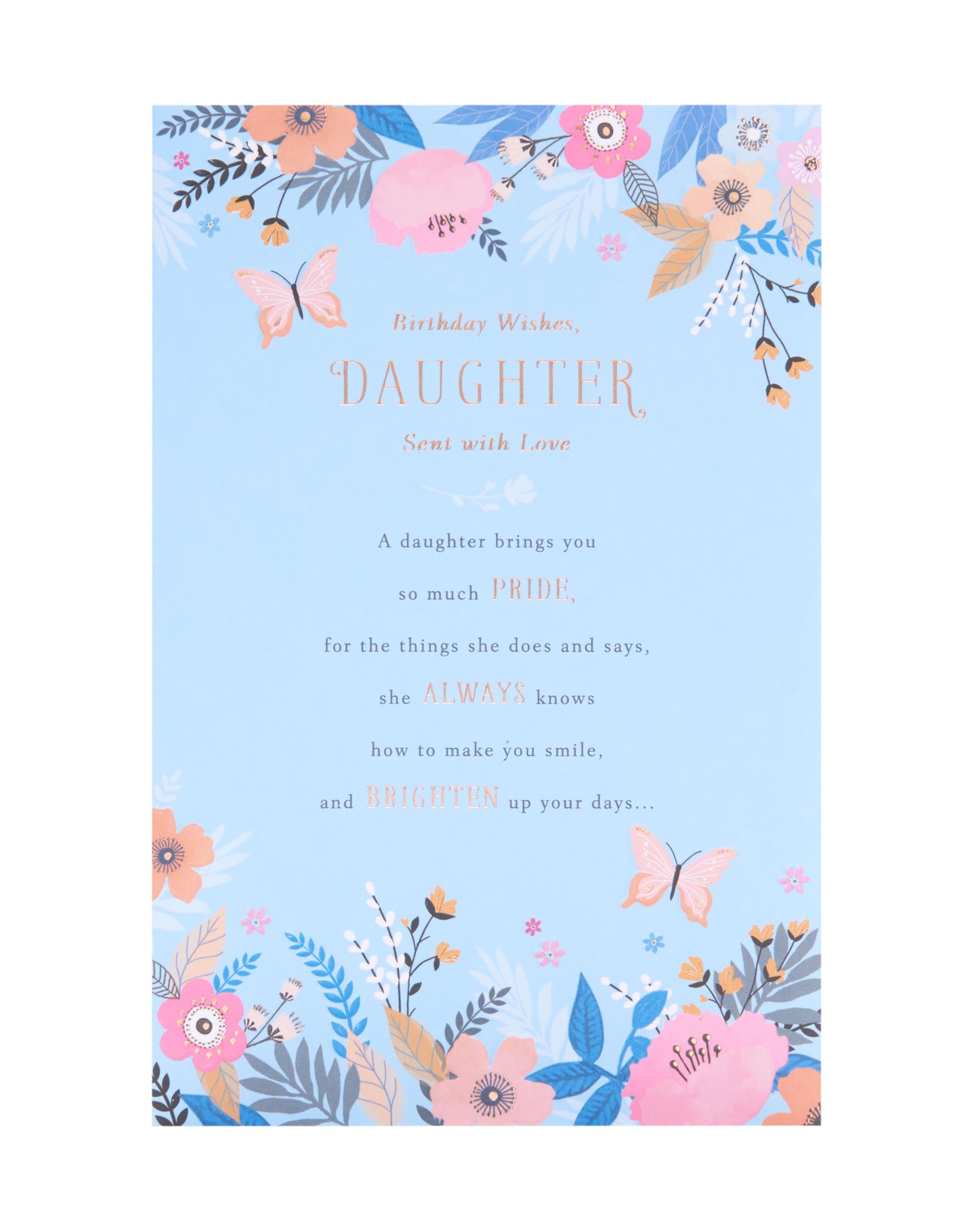 UK Greetings Birthday Card for Daughter - Floral Loving Design - Thinking of You Range