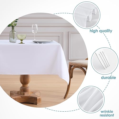 Miniatura 3 de VidaFete Paquete de 2 manteles rectangulares de poliéster de 60 x 84 pulgadas, resistentes a las manchas y a las arrugas, para cocina, comedor,
