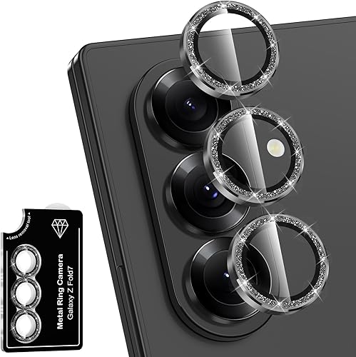 Miniatura 24 de Protector de lente de cámara para Samsung Galaxy S25 FE, cubierta individual de lente de vidrio templado con anillo de metal, [fuerte adsorción]