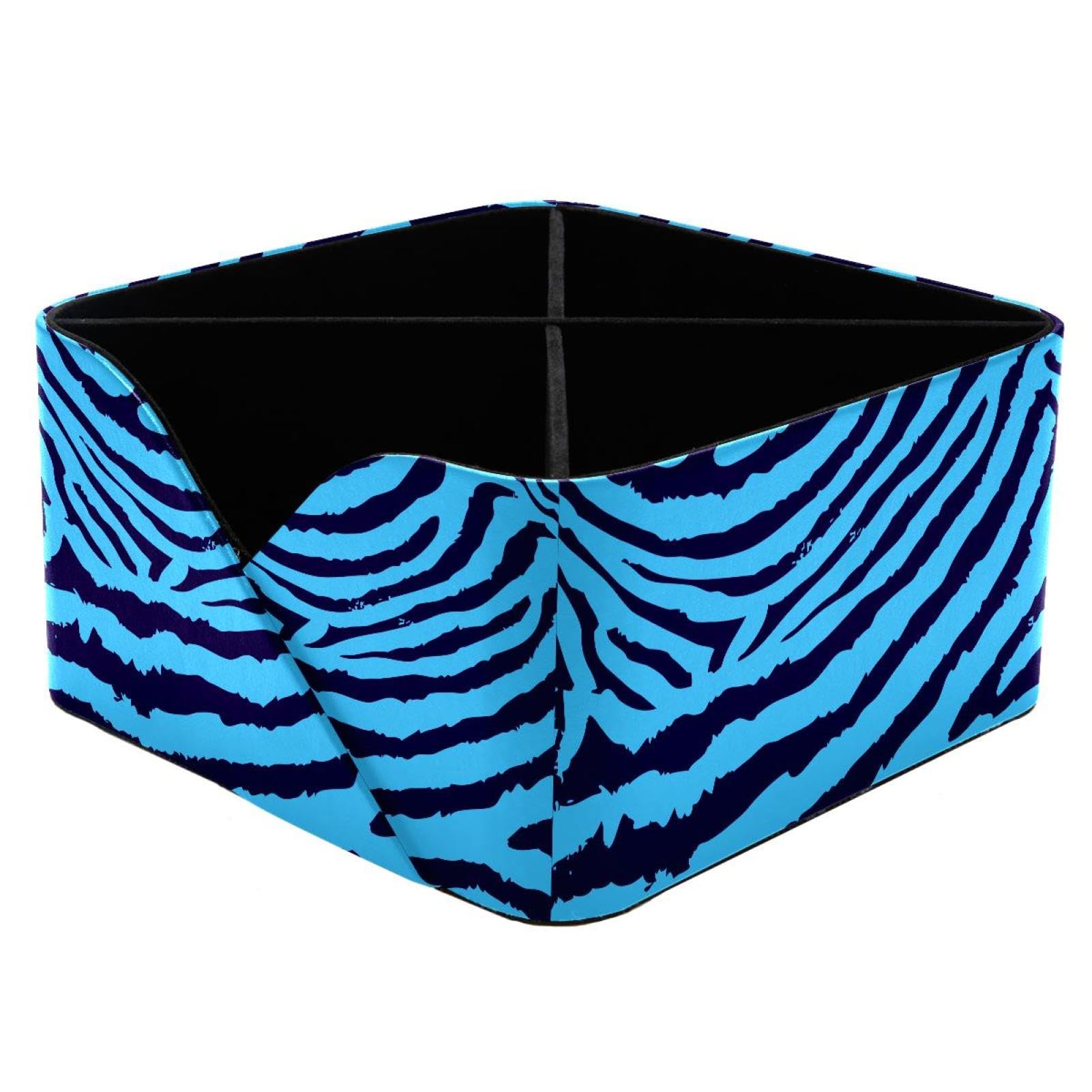 KengjuTesu Zebra Texture Desktop Organizer Pen Holder, Rectangular Pencil Cup for Office, Study and Makeup Stations