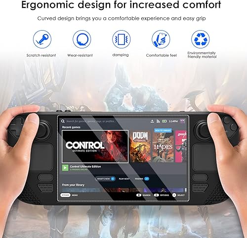 Miniatura 2 de Funda protectora para cubierta de vapor con 2 protectores de pantalla, funda protectora gruesa de silicona suave a prueba de golpes, consola de