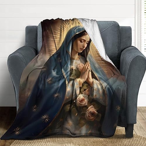 Manta suave de franela Virgen María de Guadalupe para regalo para cuatro estaciones, mantas cálidas para cama, sofá y habitación, 30 x 40 pulgadas, disponible en Yaxa Guatemala