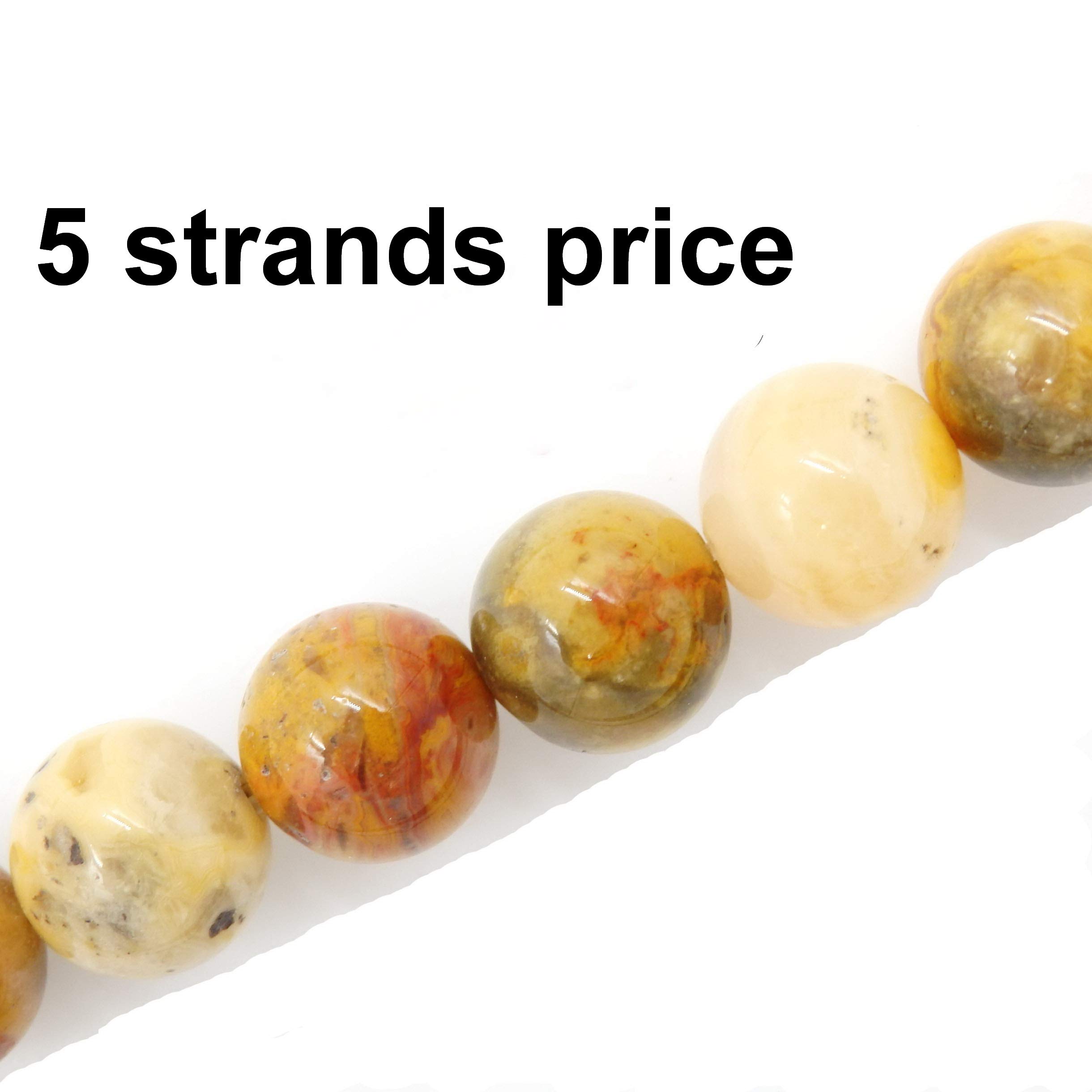 perły naturalne do produkcji biżuterii, sprzedawane w torebce 5 pasm wewnętrznych (Crazy Agate, 10mm)