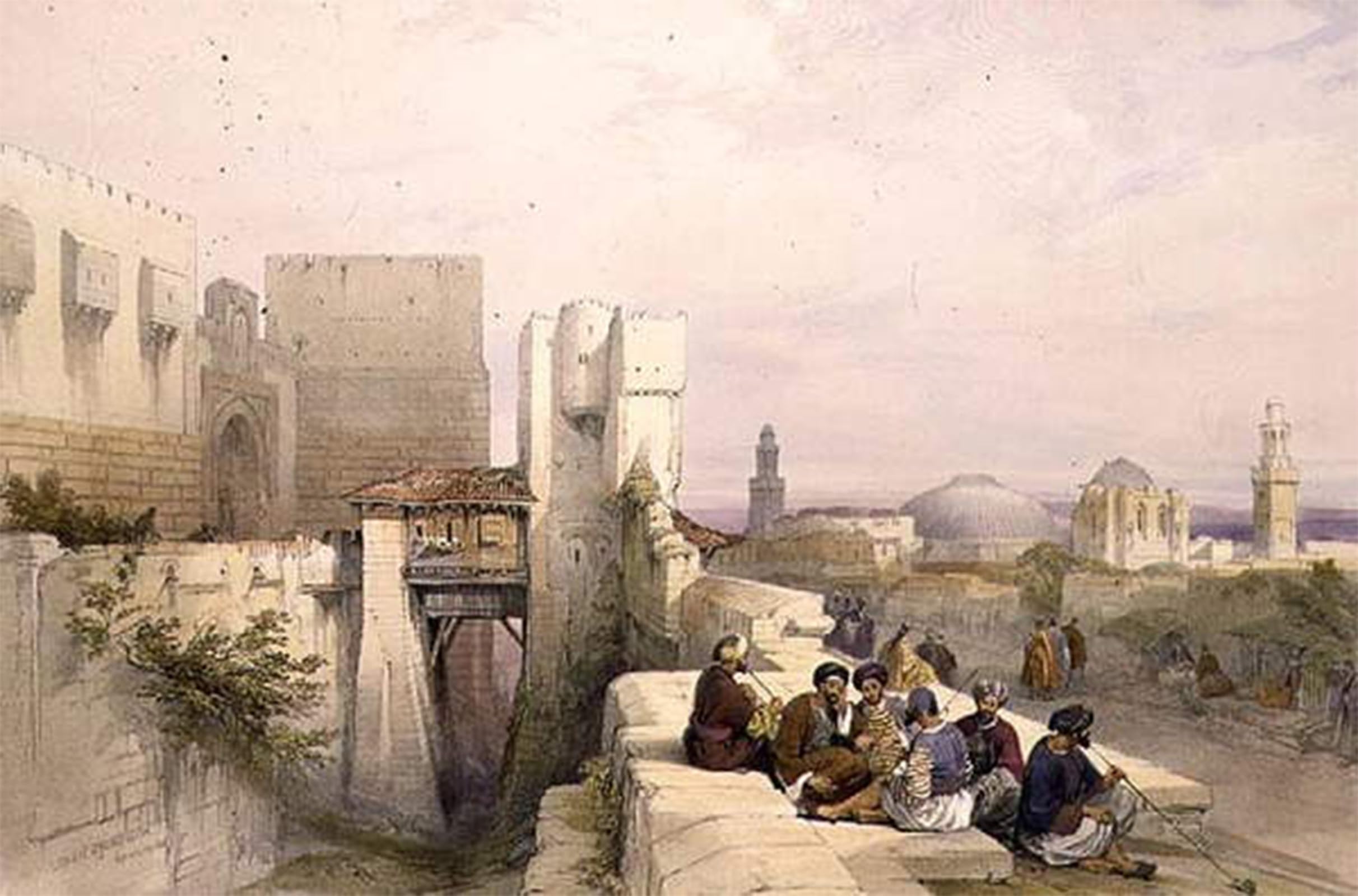 ARTXLXXBN Famous Painting Canvas Artwork Graffiti Print the Citadel of Jerusalem by David Roberts Portrait Canvas Image for Home Decor 60x90cm