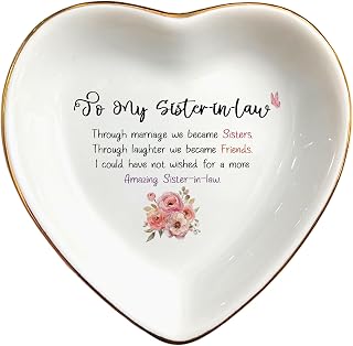 Clover89 To My Sister-in-law Ring Dish, Jewelry Tray Gifts-Wedding, Engagement, Birthday, Christmas, Valentines Day, Thanksgiving Gift for Sister-in-Law, Bonus Sister - Ring Dish for Sister