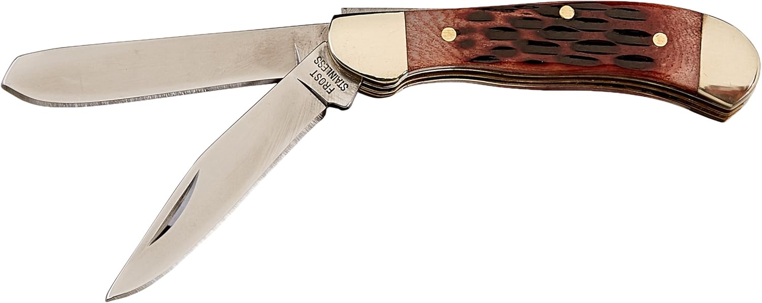 FROST CUTLERY TV800526 Saddle 2 Blade Pock Knife