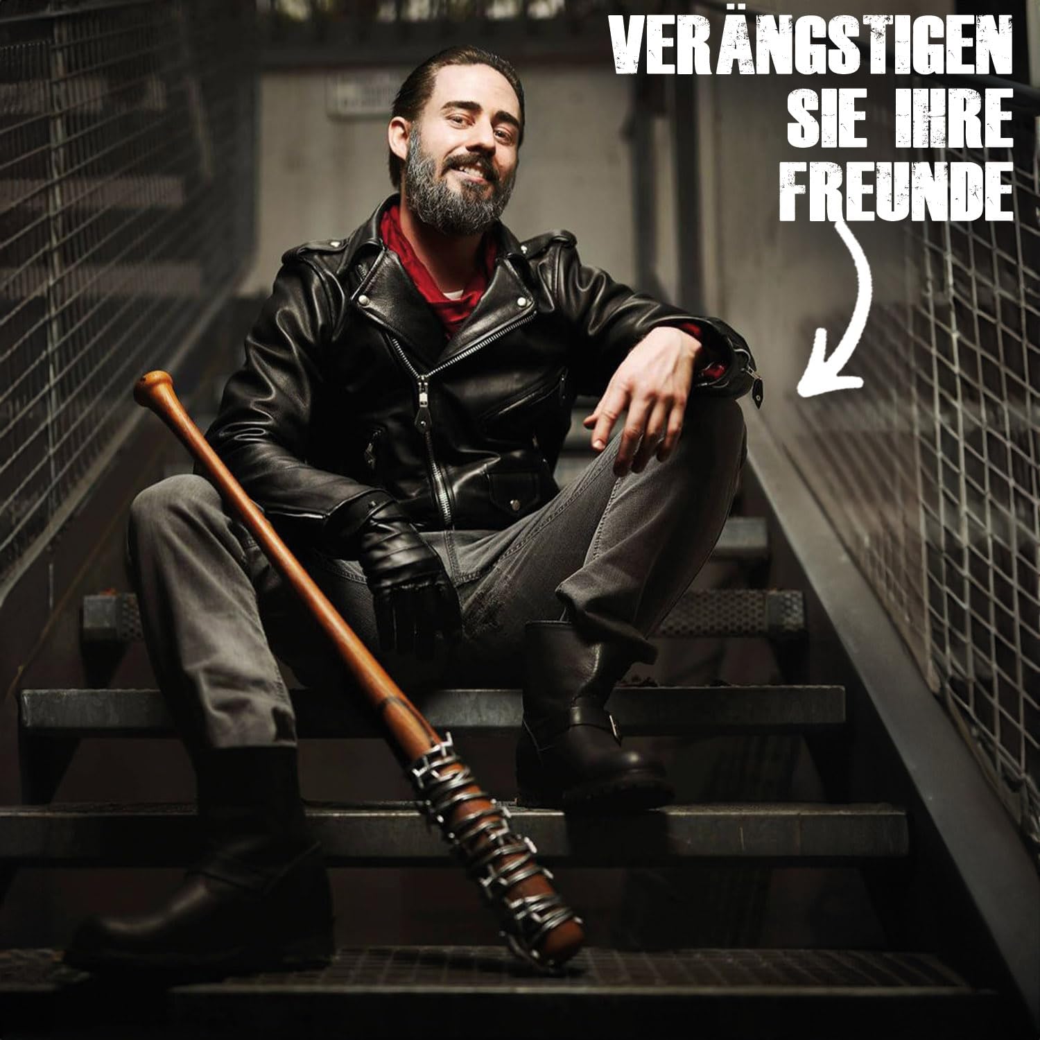 Lucille | Baseballschläger | The Walking Dead | Negan | Serie | Premium-Qualität | Ultra-realistisch und widerstandsfähig | Polystyrol | Horror-Zubehör | Party | Halloween | 100% Spaß | OriginalCup