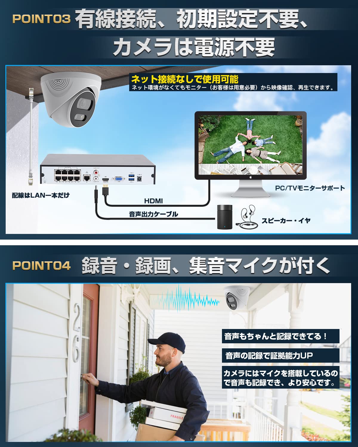 Amazon.co.jp: 【2K画質・AI人体検知・発光威嚇】SOOHAO 防犯カメラ 2K