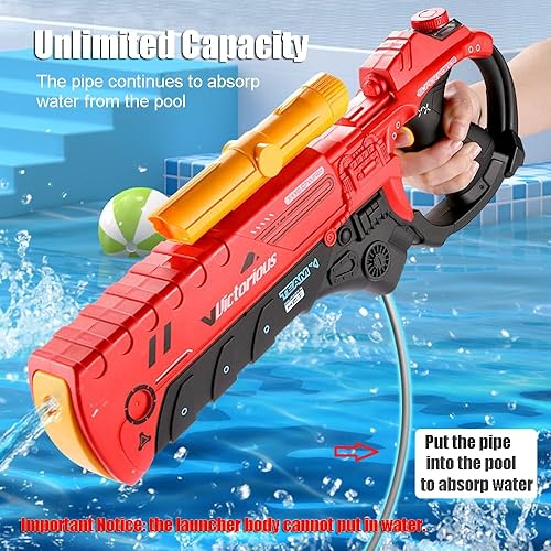 Miniatura 4 de YEIBOBO ! Pistola de agua eléctrica 3 en 1 para niños y adultos con 300 CC + 1000 CC + capacidad ilimitada, larga distancia de hasta 33 pies, juegos