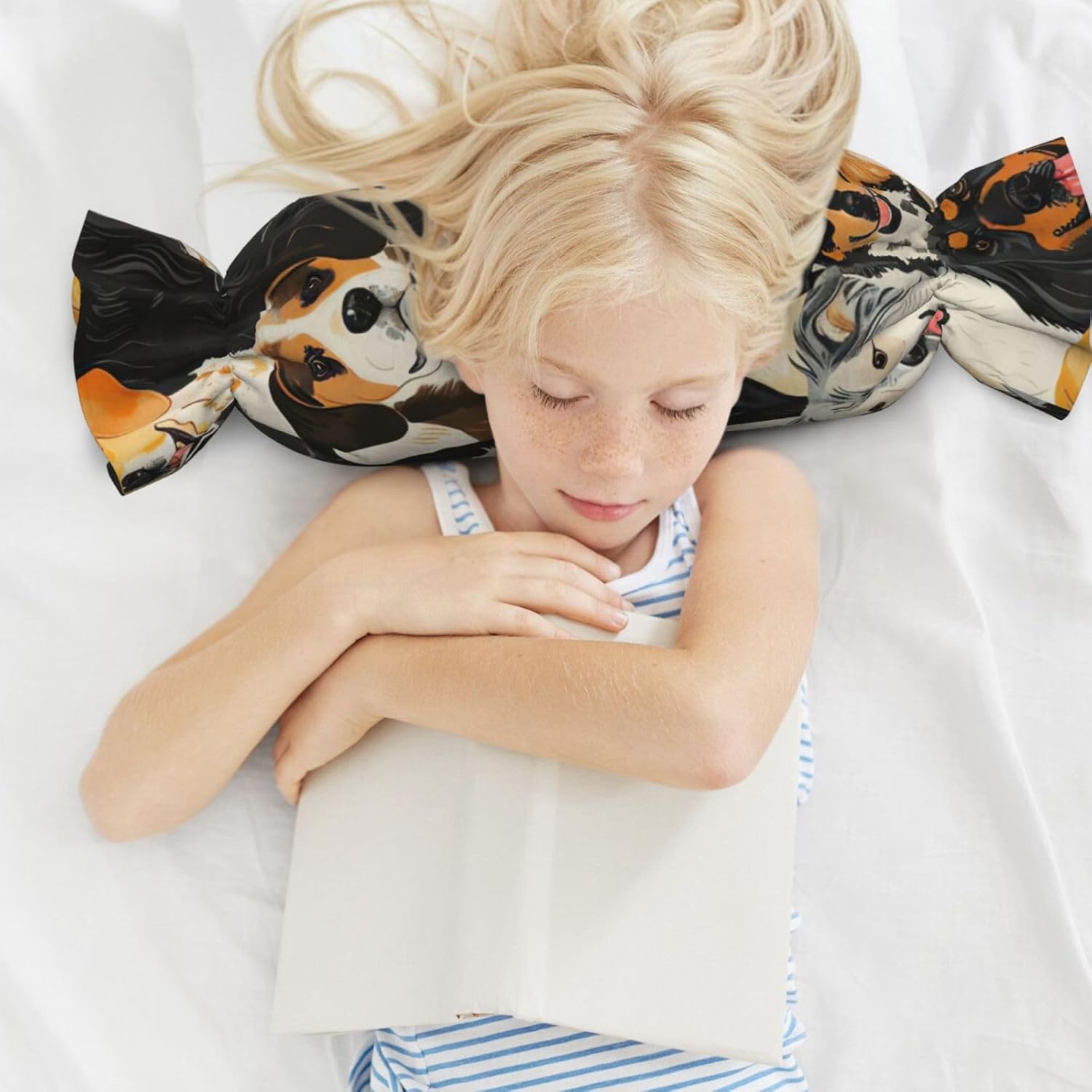 Dogs Pattern Print Candy Cylindrical Comfortable Pillow Throw Pillows Home Decor Easy Maintenance