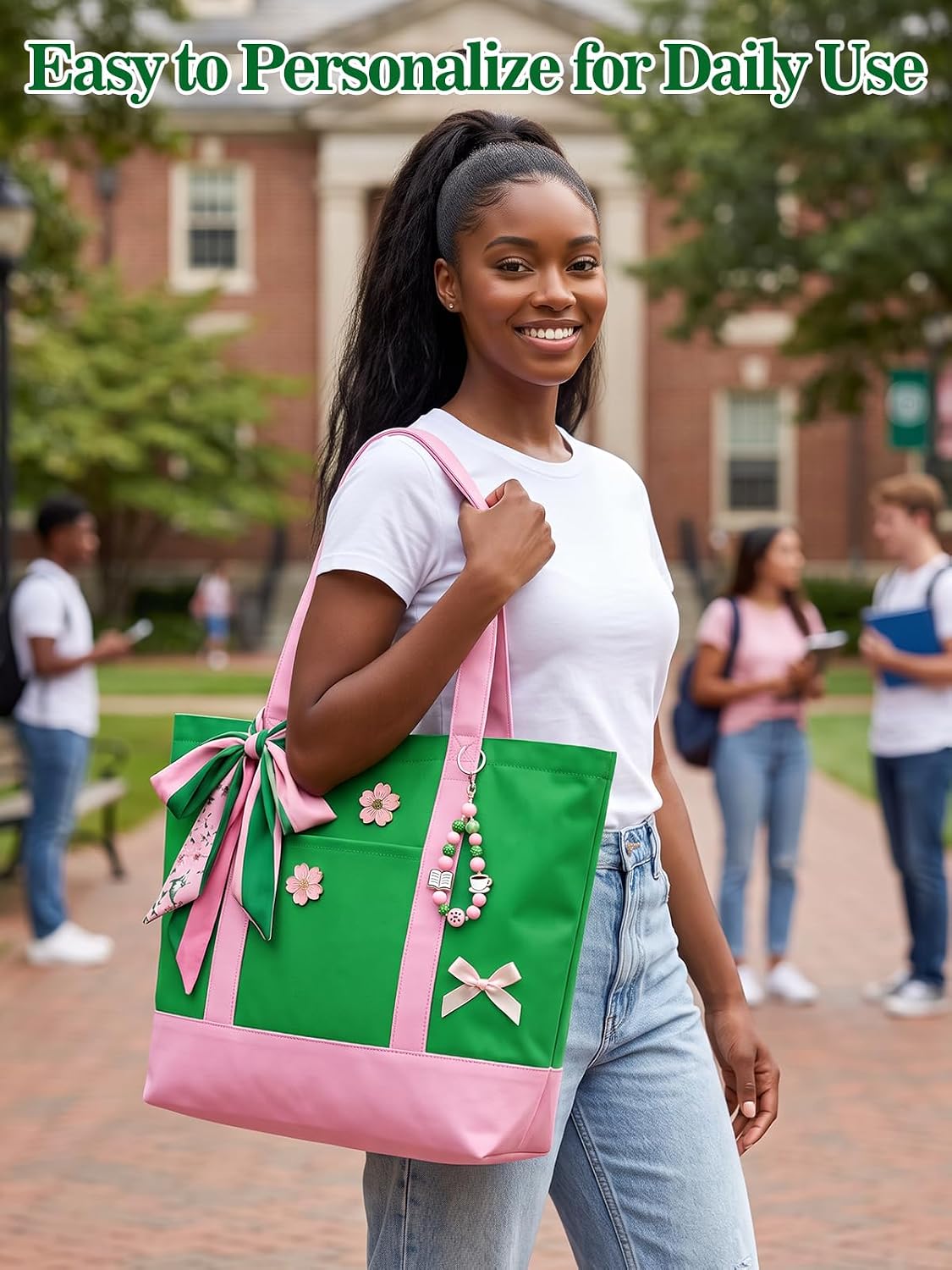 22L Large Canvas Tote Bag for Women Friends Sisters Gifts School College