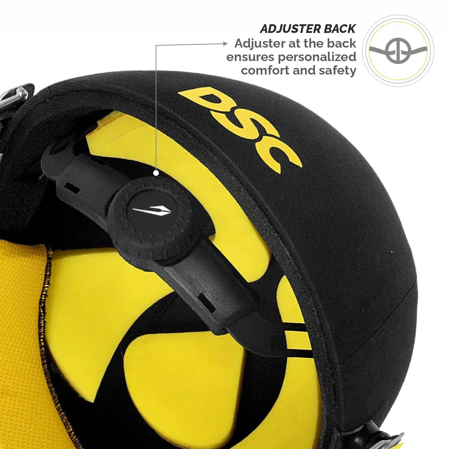 DSC Avenger PRO Premium Cricket Helmet for Men & Boys (Fixed Spring Steel Grill | Back Support Strap | Neck Guard |Lightweight| Size: Large (Black) 2