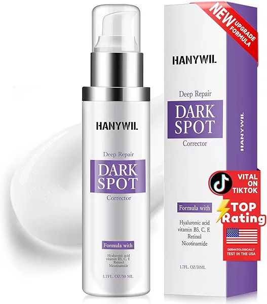HANYWIL Dark Spot Remover for Face & Body Serum,Rapid Tone Repair Cream with Hyperpigmentation Treatment,Sun Spot, Age Spot & Melasma Remover,Dermatologist-Tested Brightening Retinol Serum (1.7 Fl Oz)