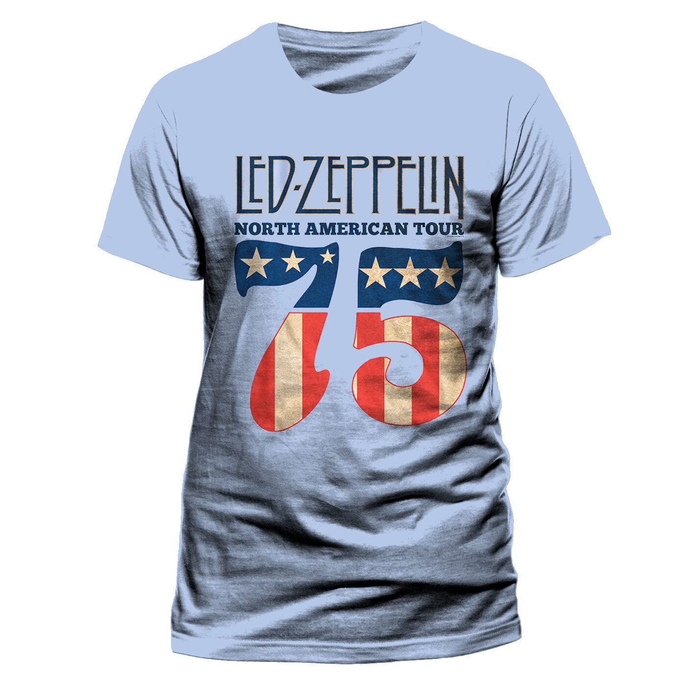 Cid Men's Blue Led Zeppelin - Us 75 T - Shirts, XX-Large