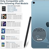 Vista 2 de Lápiz capacitivo para iPad 9ª y 10ª - Lápiz de carga Type-C para iPad con rechazo de palma, lápiz activo compatible con (2018-2025) Apple iPad