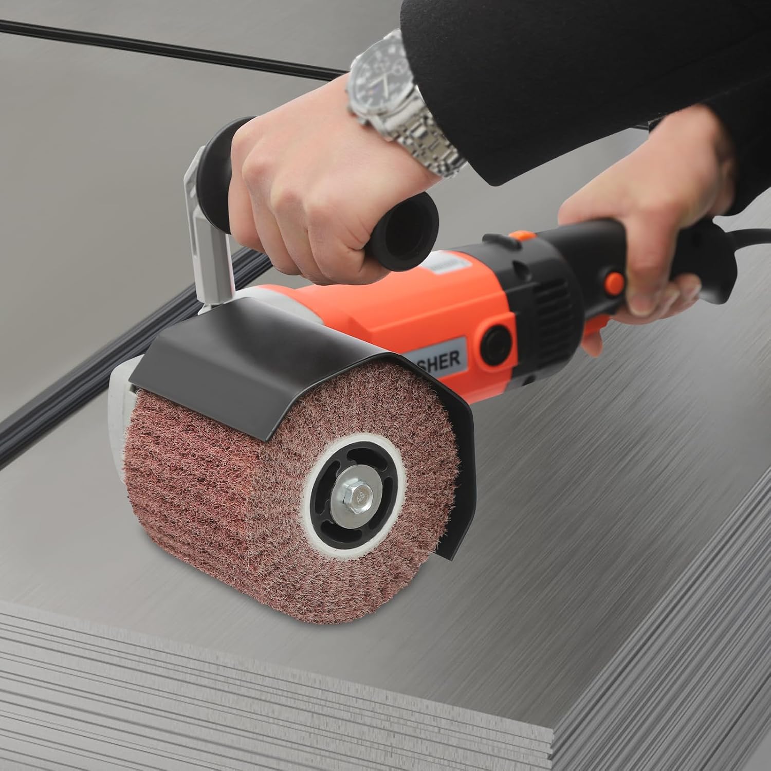 Surface Conditioning Tool 1400W,110V Handheld Electric Sander Polisher Kit, 8 Variable Speed Polisher,600-3600RPM for Metal, Stainless Steel, Plastic, Wood