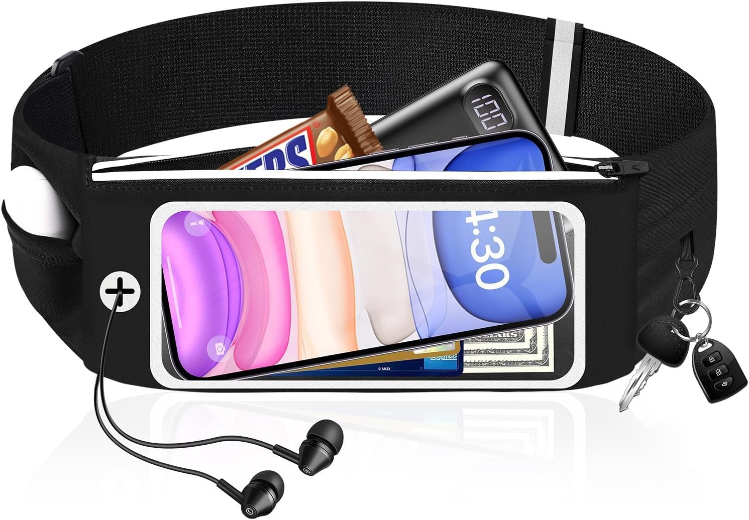 Reflective Running Belt Phone Holder for Running Slim Belt for Men & Women