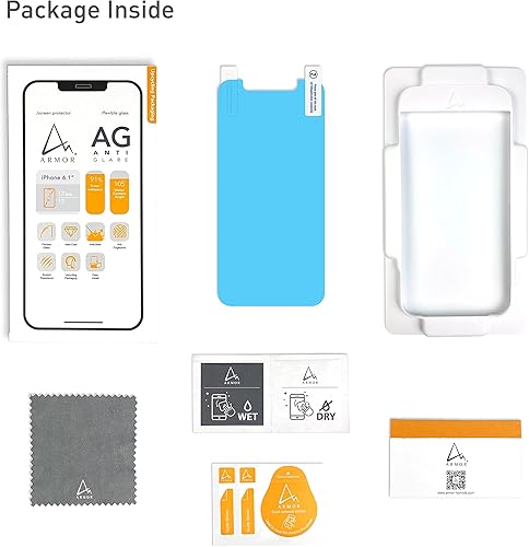 Miniatura 8 de ARMOR Protector de pantalla de vidrio flexible para iPhone 16e / 13 Pro / 13, antirreflejos con antiluz azul