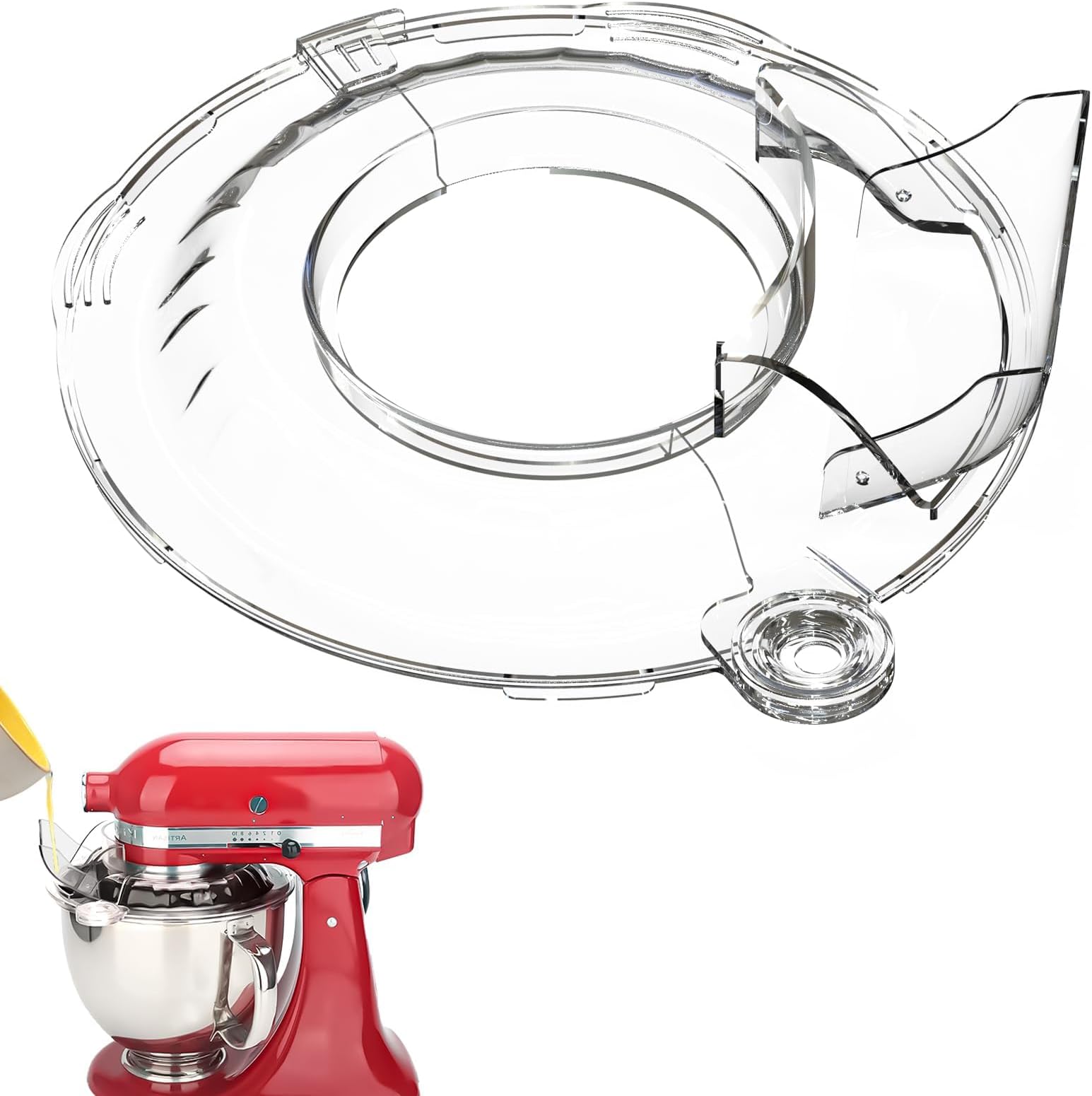 Splash Guard Replacement for Kitchen Aid 4.5-5 QT Stand Mixer, Clear Splash Guard for Kitchenaid Accessories, Splash Guard Bowl Perfect for KitchenAid Stainless Steel Bowl (Only)