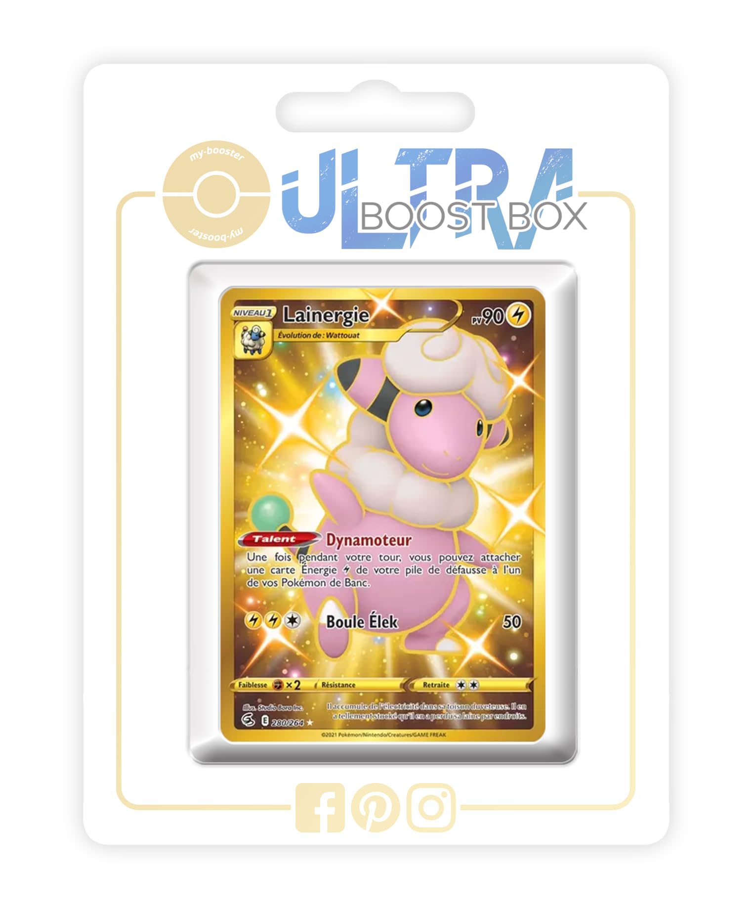 Lainergie (Flaaffy) 280/264 Shiny Gold - Myboost X Épée et Bouclier 8