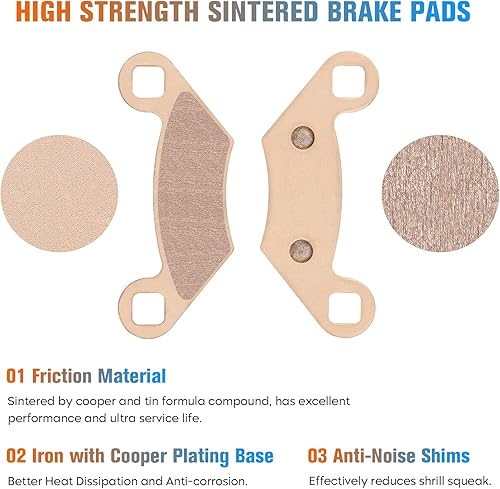 Miniatura 5 de Youxmoto Pastillas de freno sinterizadas para Polaris Hawkeye 325 400 2x4  Sportsman 500 400 450 HO 2011-2020570 EFI EPS Forest Tracker Touring 6X6